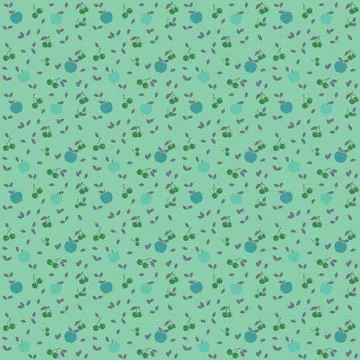 Seamless pastel pattern with cherries and apples Stock Illustration