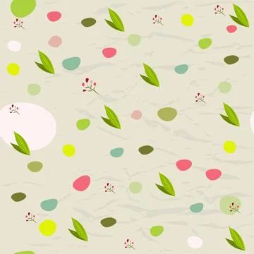 Seamless pastel pattern with floral elements on crumpled paper background. Stock Illustration