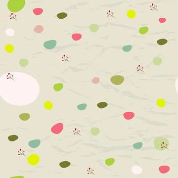 Seamless pastel pattern with floral elements on crumpled paper background. 스톡 일러스트