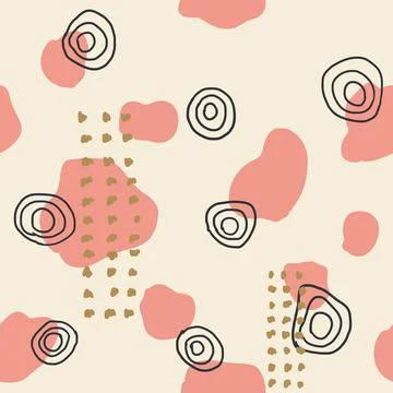 Seamless pastel pattern of hand drawn symbols and doodles. Stock Illustration