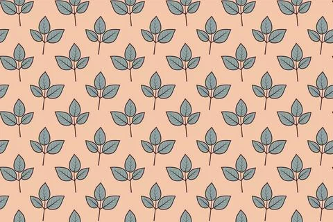 Seamless pastel peach background featuring a repeating pattern of stylized .. Illustrazione stock