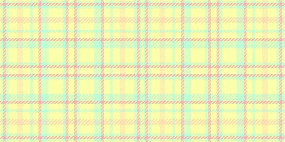 A seamless pastel plaid pattern featuring soft yellow, pink, and mint tones.  Stock Illustration