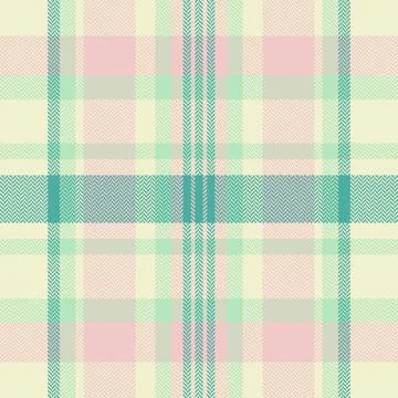 Seamless pastel plaid pattern featuring a delicate herringbone weave. Soft pi Stock Illustration