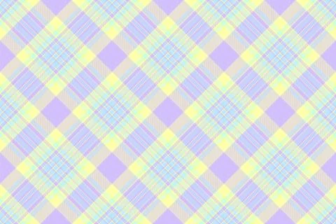 A seamless pastel plaid pattern in soft lilac and butter yellow, creating a c Stock Illustration