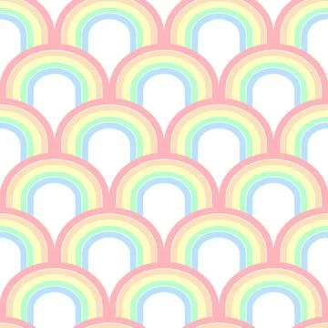 Seamless pastel rainbow pattern. Childish background with rainbow. Illustrazione stock