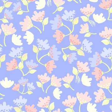 Seamless pastel tiny flowers pattern background , greeting card or fabric Stock Illustration