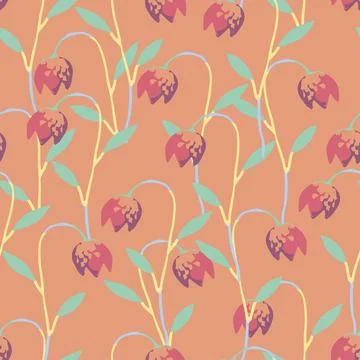 Seamless pastel tulip flowers pattern  background , greeting card or fabric Stock Illustration