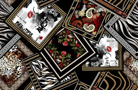 Seamless patchwork pattern. 스톡 일러스트