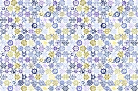 Seamless patchwork tile with Victorian motives in blue and beige Illustrazione stock