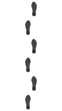 Seamless path of footprints of boots isolated on white background. Stock Illustration