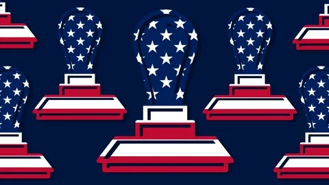 Seamless Patriotic Stamp Pattern Animation for US Constitution Day and Citi.. Stock Footage 343260727