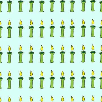 Seamless pattent with candles. Vector. Stock Illustration