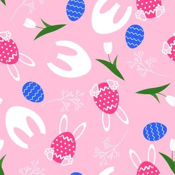 Seamless patter for Easter holiday. Stock Illustration