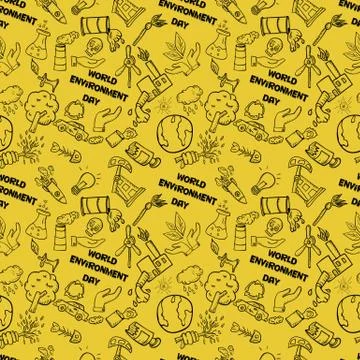 Seamless pattern 1 contour of elements for design various objects of human ac イラスト素材