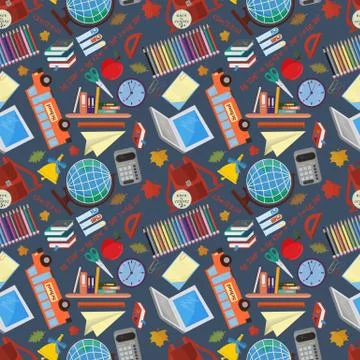 Seamless pattern 1 on a school theme, the Association for educational institu Stockillustratie