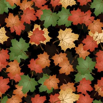 Seamless pattern 2 on the theme of autumn, maple leaves in different colors イラスト素材