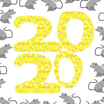 Seamless pattern 2020 new year Stock Illustration