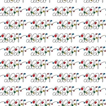 Seamless Pattern with 2027 floral decorative numbers Hand drawn 2027 date New Stock Illustration