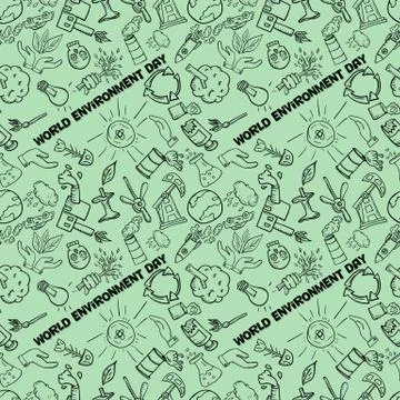Seamless pattern 3 contour of elements for design various objects of human ac イラスト素材
