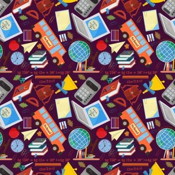 Seamless pattern 3 on a school theme, the Association for educational institu Stockillustratie