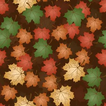 Seamless pattern 3 on the theme of autumn, maple leaves in different colors 스톡 일러스트