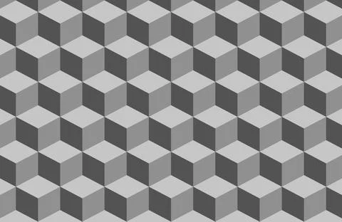 Seamless pattern with 3d cubes in gray colors vector illustration イラスト素材