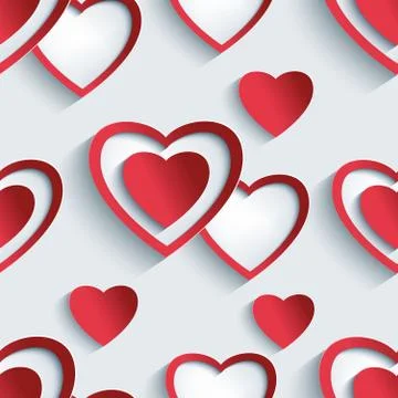 Seamless pattern with 3d hearts for day valentine Illustrazione stock