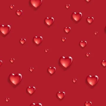Seamless pattern with 3d hearts. Stock Illustration