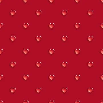 Seamless pattern with 3d hearts. Illustrazione stock