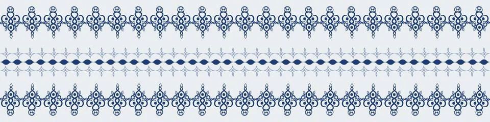 Seamless pattern on 4 x 1 format - horizontal banner, ribbon, braiss. Design  Stock Illustration