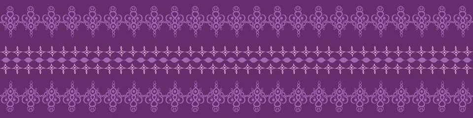 Seamless pattern on 4 x 1 format - horizontal banner, ribbon, braiss. Design  Stock Illustration