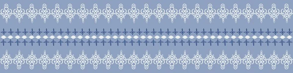 Seamless pattern on 4 x 1 format - horizontal banner, ribbon, braiss. Design  Stock Illustration