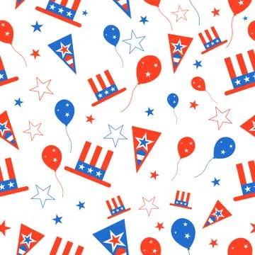 Seamless Pattern for 4th of July Stock Illustration