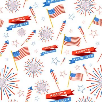 Seamless Pattern for 4th of July Stock Illustration