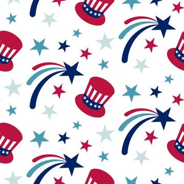 Seamless Pattern 4th of July Ilustración de archivo