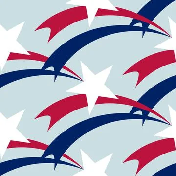 Seamless Pattern 4th of July Shooting Star Ilustración de archivo