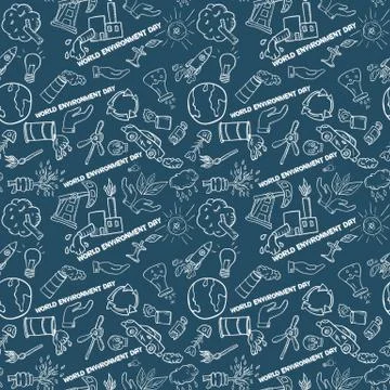 Seamless pattern 5 contour of elements for design various objects of human ac 스톡 일러스트