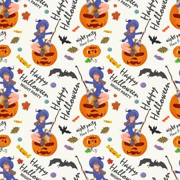 Seamless pattern 8 for the Halloween holiday the background is isolated Stock Illustration