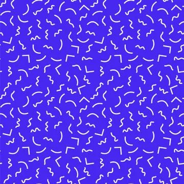 Seamless pattern with 80s memphis style geometric repeating ornament Stock Illustration