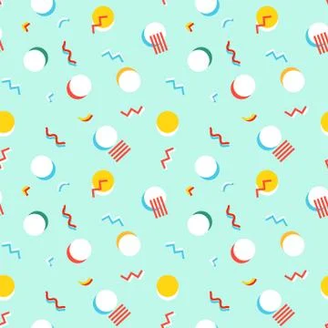 Seamless pattern with 80s memphis style modern geometric repeating ornament o Stock Illustration