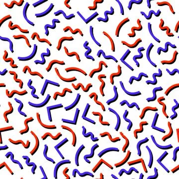 Seamless pattern with 80s memphis style geometric repeating ornament Stock Illustration