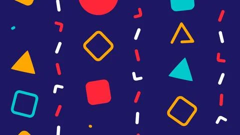 Seamless Pattern 80s Memphis Style Background Stock Illustration