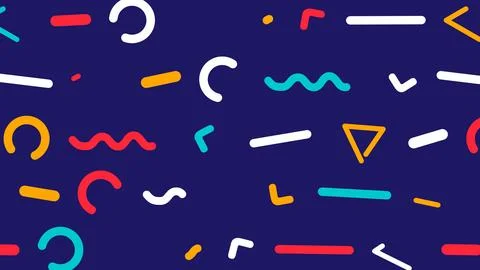 Seamless Pattern 80s Memphis Style Background Stock Illustration