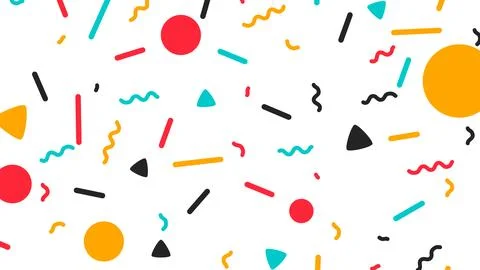 Seamless Pattern 80s Memphis Style Background 스톡 일러스트