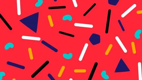 Seamless Pattern 80s Memphis Style Background 스톡 일러스트
