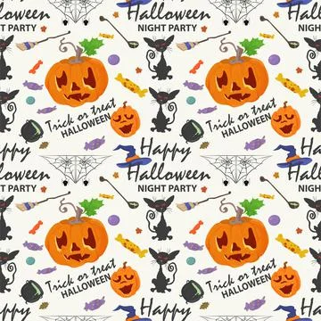 Seamless pattern 9 for the Halloween holiday the background is isolated Stock Illustration