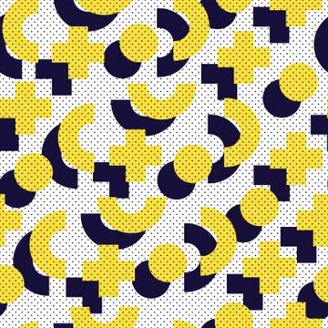 Seamless pattern in 90 80 style Stock Illustration