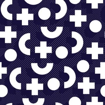 Seamless pattern in 90 80 style Stock Illustration
