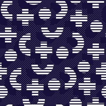 Seamless pattern in 90 80 style Illustrazione stock