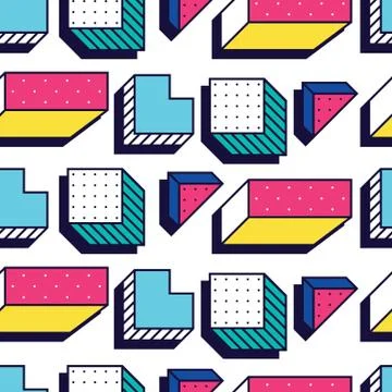 Seamless pattern in 90 80 style Stock-Illustration